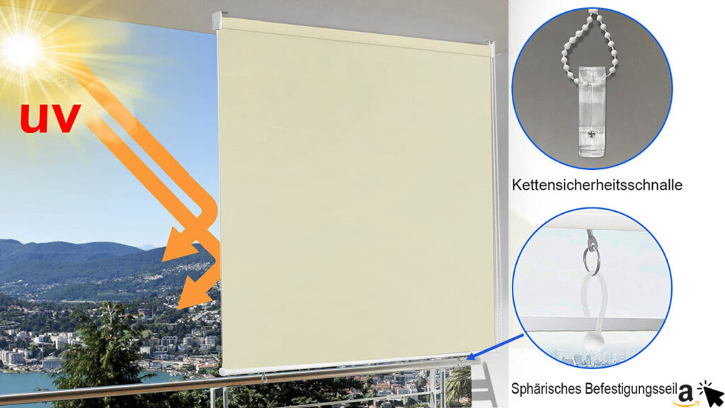 Balkon SeitenSichtschutz mit & ohne Bohren Wohn mit Stil